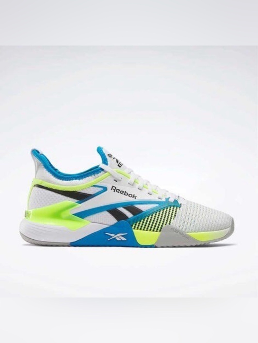 Reebok White Blue Neon Training Shoe